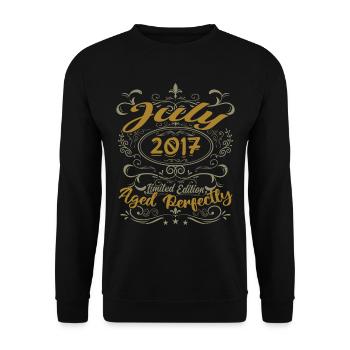 July 2017 Birthday July 2017 Gift 2017 - Unisex Sweatshirt - black - Front - Alina (178cm) & Michal (187cm)