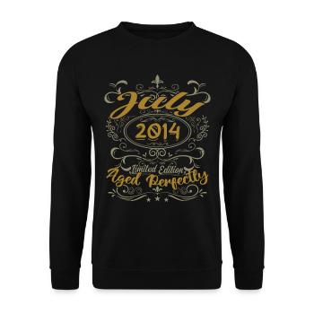 Juli 2014 Geburtstag Juli 2014 Geschenk 2014 - Unisex Pullover - Schwarz - Vorne - Alina (178cm) & Michal (187cm)