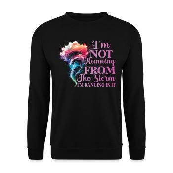 Tornadojäger-hurrikan-jäger-meteorologie-outfit - Unisex Pullover - Schwarz - Vorne - Alina (178cm) & Michal (187cm)