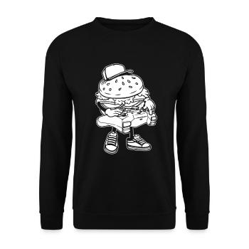 Gamer Gaming Burger Gaming Controller - Unisex Pullover - Schwarz - Vorne - Alina (178cm) & Michal (187cm)
