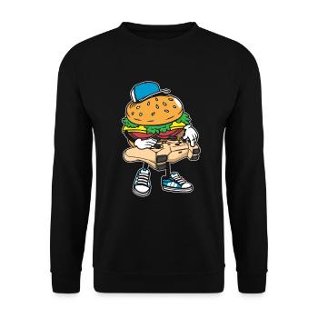 Gamer Gaming Burger Gaming Controller - Unisex Pullover - Schwarz - Vorne - Alina (178cm) & Michal (187cm)