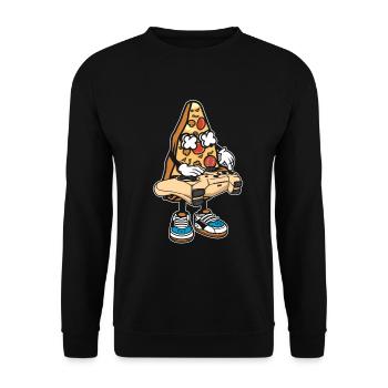 Gamer Gaming Pizza Gaming Controller - Unisex Pullover - Schwarz - Vorne - Alina (178cm) & Michal (187cm)