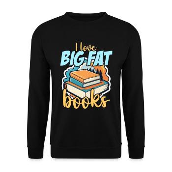 Literature Teacher I Love Big Fat Books Librarian - Unisex Sweatshirt - black - Front - Alina (178cm) & Michal (187cm)