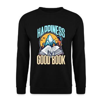 Literature Teacher Happiness Is A Good Book Reader - Unisex Pullover - Schwarz - Vorne - Alina (178cm) & Michal (187cm)