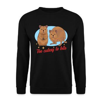 Quokka Kurzschwanzkänguru Quokkas Geschenk - Unisex Pullover - Schwarz - Vorne - Alina (178cm) & Michal (187cm)