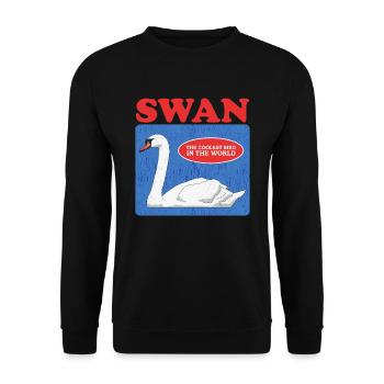 Schwan Schwanenliebhaber Schwäne Geschenk - Unisex Pullover - Schwarz - Vorne - Alina (178cm) & Michal (187cm)