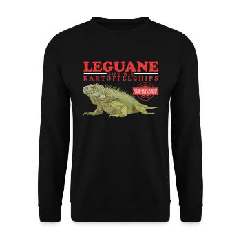 Iguana Lizard Reptile Iguanas Gift - Unisex Sweatshirt - black - Front - Alina (178cm) & Michal (187cm)
