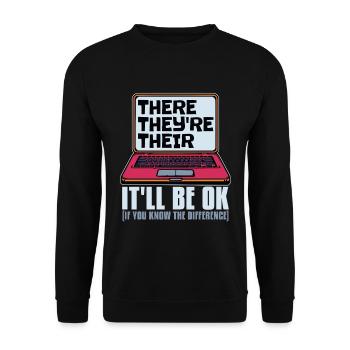 Book Editor There They're Their English Teacher - Unisex Sweatshirt - black - Front - Alina (178cm) & Michal (187cm)