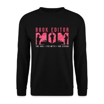 Book Editor Mom The Idol The Myth English Teacher - Unisex Pullover - Schwarz - Vorne - Alina (178cm) & Michal (187cm)