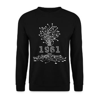 1961 Gaming-Geburtstagsgeschenk, 1961 Gamer-Geschenk - Unisex Pullover - Schwarz - Vorne - Alina (178cm) & Michal (187cm)