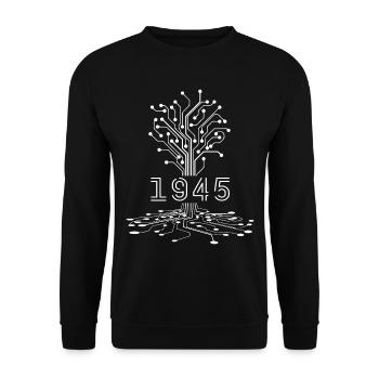 1945 Gaming Birthday Gift, 1945 Gamer Gift - Unisex Sweatshirt - black - Front - Alina (178cm) & Michal (187cm)