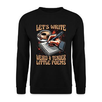 Amateur de poésie Écrivons de la littérature étrange et tendre - Sweat-shirt Unisexe - noir - Devant - Alina (178cm) & Michal (187cm)