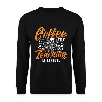 Professeur de littérature Café Rat de bibliothèque Amateur de café - Sweat-shirt Unisexe - noir - Devant - Alina (178cm) & Michal (187cm)