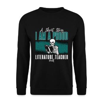 Literature Teacher A Short Story I Am A Librarian - Unisex Sweatshirt - black - Front - Alina (178cm) & Michal (187cm)