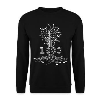 1983 Gaming Geburtstagsgeschenk, 1983 Gamer Geschenk - Unisex Pullover - Schwarz - Vorne - Alina (178cm) & Michal (187cm)