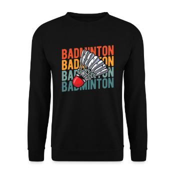 Badminton Federball - Unisex Pullover - Schwarz - Vorne - Alina (178cm) & Michal (187cm)