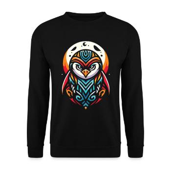 Penguin Moon Phases - Unisex Sweatshirt - black - Front - Alina (178cm) & Michal (187cm)