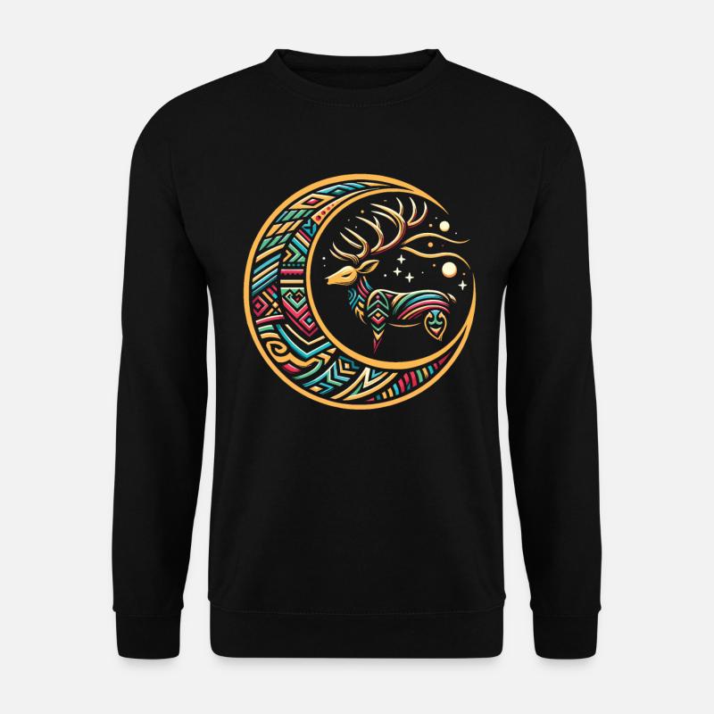 Deer Tribal Moon - Unisex Sweatshirt - black