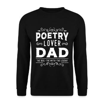 Amoureux de la poésie Papa L’idole L’amateur d’écriture de poésie - Sweat-shirt Unisexe - noir - Devant - Alina (178cm) & Michal (187cm)