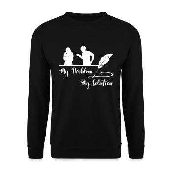 Amoureux de la poésie Mon problème Ma solution Pictogramme Maman - Sweat-shirt Unisexe - noir - Devant - Alina (178cm) & Michal (187cm)