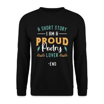 Amateur de poésie Une nouvelle Je suis un fier rat de bibliothèque - Sweat-shirt Unisexe - noir - Devant - Alina (178cm) & Michal (187cm)