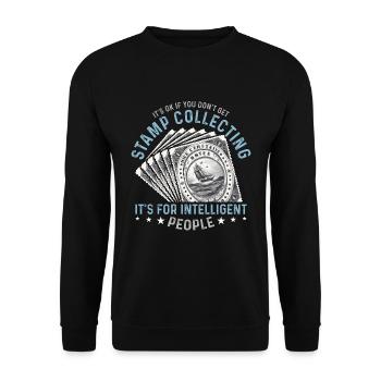 Stamp Collector It's Ok If You Don't Philately - Unisex Sweatshirt - black - Front - Alina (178cm) & Michal (187cm)