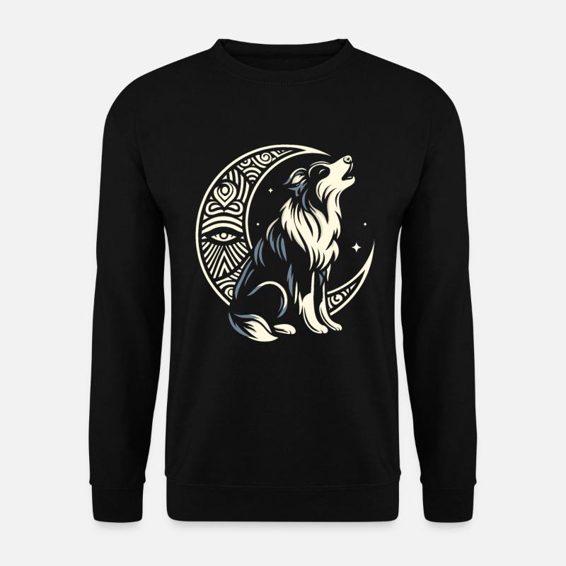 Australian Shepherd Tribal Moon - Unisex Sweatshirt - black