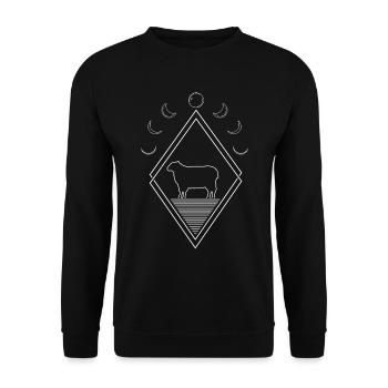 Sheep Moon Phases - Unisex Sweatshirt - black - Front - Alina (178cm) & Michal (187cm)