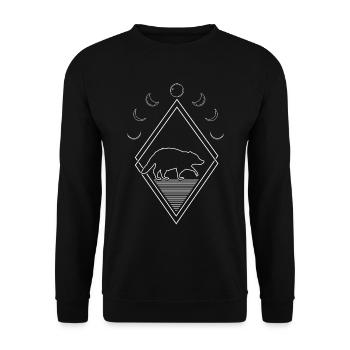 Phases de lune du raton laveur - Sweat-shirt Unisexe - noir - Devant - Alina (178cm) & Michal (187cm)