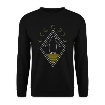 Penguin Abstract Moon Phases - Unisex Sweatshirt - black - Front - Alina (178cm) & Michal (187cm)