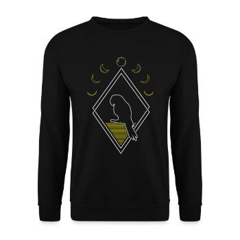 Perroquet Abstrait Phases de Lune - Sweat-shirt Unisexe - noir - Devant - Alina (178cm) & Michal (187cm)