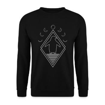 Phases de lune du pingouin - Sweat-shirt Unisexe - noir - Devant - Alina (178cm) & Michal (187cm)