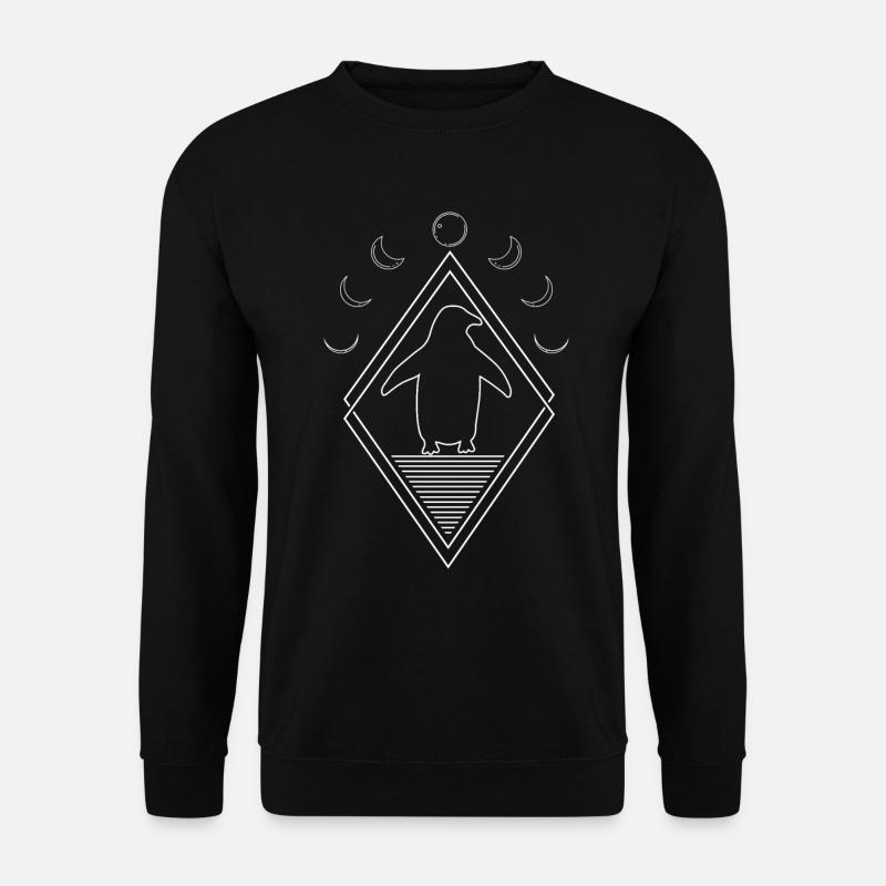 Pinguin Moon Phases - Unisex Pullover - Schwarz