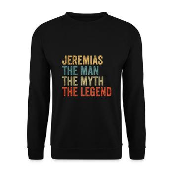 Jeremiah the man the myth - Unisex Sweatshirt - black - Front - Alina (178cm) & Michal (187cm)