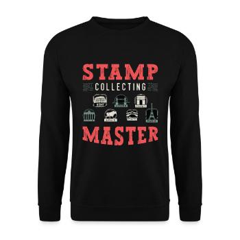 Maître philatélie philatélique amateur de timbres - Sweat-shirt Unisexe - noir - Devant - Alina (178cm) & Michal (187cm)