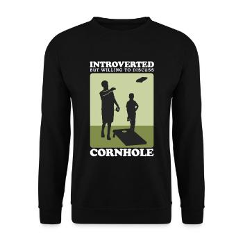 Cornhole Player Blind Hole Sac de haricots cadeau - Sweat-shirt Unisexe - noir - Devant - Alina (178cm) & Michal (187cm)