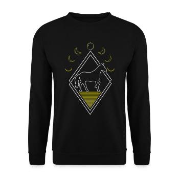 Horse Equestrian Abstract Moon Phases - Unisex Sweatshirt - black - Front - Alina (178cm) & Michal (187cm)