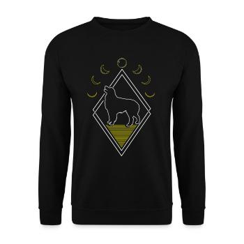 Australian Shepherd Abstract Moon Phases - Unisex Sweatshirt - black - Front - Alina (178cm) & Michal (187cm)