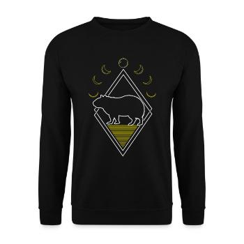 Capybara Capybara Abstract Moon Phases - Unisex Sweatshirt - black - Front - Alina (178cm) & Michal (187cm)