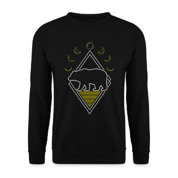 Bear Brown Bear Abstract Moon Phases - Unisex Sweatshirt - black - Front - Alina (178cm) & Michal (187cm)
