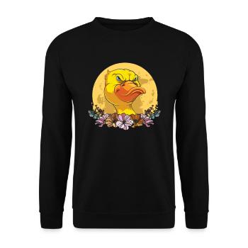 Duck Wild Flowers Floral Moon - Unisex Sweatshirt - black - Front - Alina (178cm) & Michal (187cm)