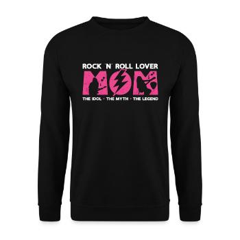 Amoureux du rock 'n' roll Maman L’idole Le guitariste - Sweat-shirt Unisexe - noir - Devant - Alina (178cm) & Michal (187cm)