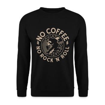 Rock N Roll No Coffee No Classic Rock Coffee Lover - Unisex Pullover - Schwarz - Vorne - Alina (178cm) & Michal (187cm)