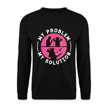 Rock N Roll Mon problème Ma solution Pictogramme Maman - Sweat-shirt Unisexe - noir - Devant - Alina (178cm) & Michal (187cm)