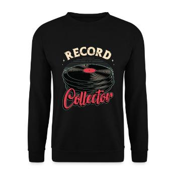 Disques vinyles collector disc jockey musique rétro - Sweat-shirt Unisexe - noir - Devant - Alina (178cm) & Michal (187cm)