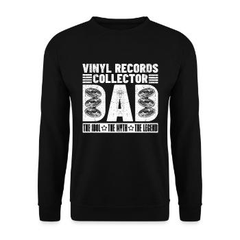 Disques vinyles Collector Dad The Idol Disc Jockey - Sweat-shirt Unisexe - noir - Devant - Alina (178cm) & Michal (187cm)
