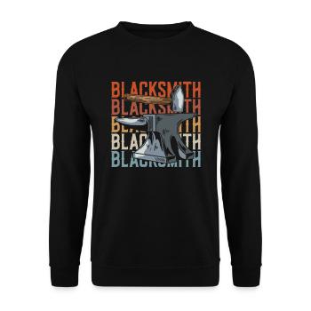 Blacksmith metalworker - Unisex Sweatshirt - black - Front - Alina (178cm) & Michal (187cm)