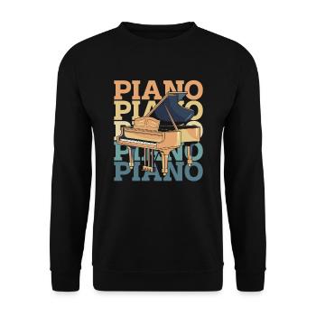 Pianiste Klavier Piano - Sweat-shirt Unisexe - noir - Devant - Alina (178cm) & Michal (187cm)