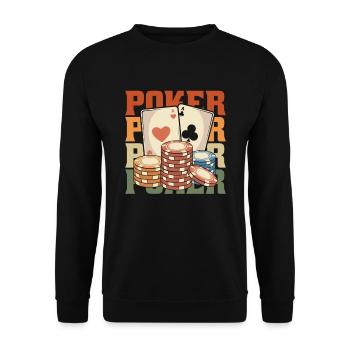 Poker - Unisex Pullover - Schwarz - Vorne - Alina (178cm) & Michal (187cm)