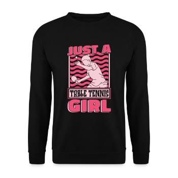 Tischtennis Pingpong Just A Table Tennis Girl - Sweat-shirt Unisexe - noir - Devant - Alina (178cm) & Michal (187cm)